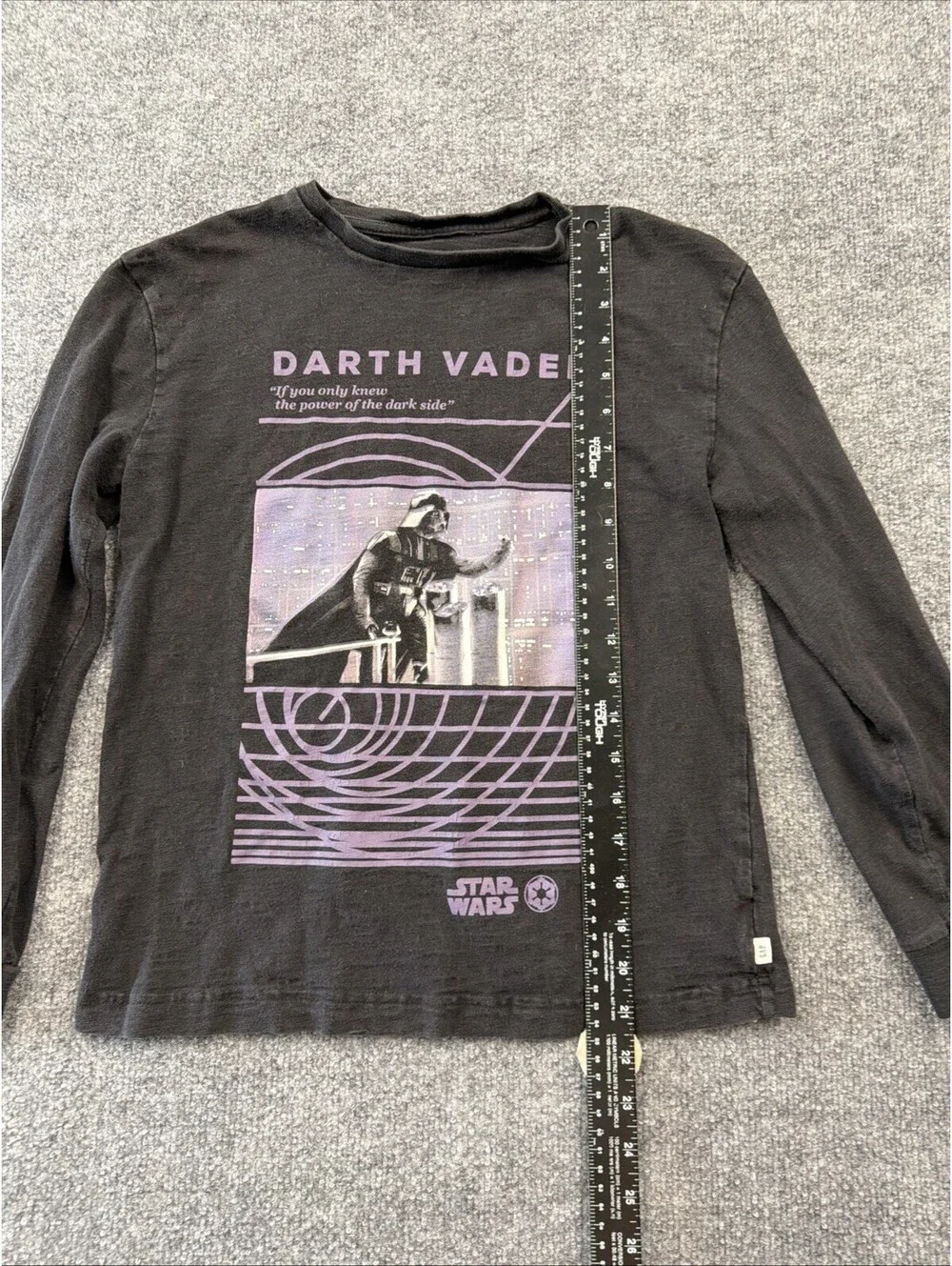Boys Gap Star Wars Darth Vader Black Long Sleeve T-Shirt XL
